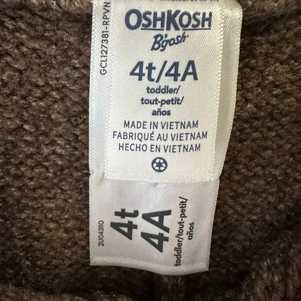 NWT OshKosh B'gosh Knit‎ Cargo Pants Toddler 4T Brown New Marled Soft Joggers